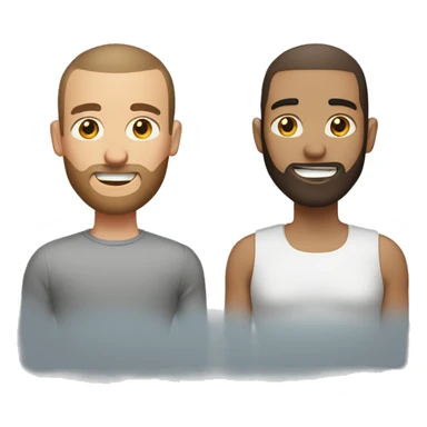 Couple. Guy with brown buzzcut and brown beard. Girl with brown hair. Both light to medium skin. sticker