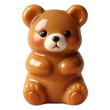 Isolate the bear-shaped candy on a transparent background, removing all background elements. sticker