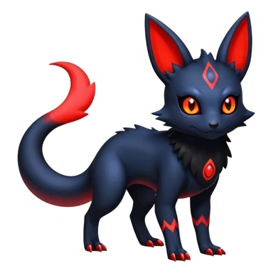 Salandit-Umbreon-Litten-Noibat-Fakémon-hybrid-creature (full body)  sticker