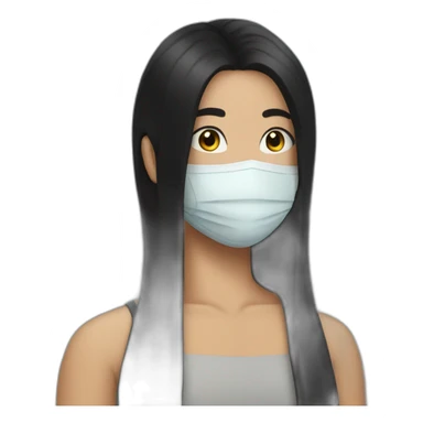 Aman with black hair and wearing a mask sticker