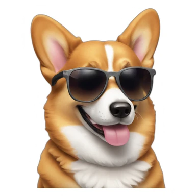 Corgi dog with sunglasses sticker