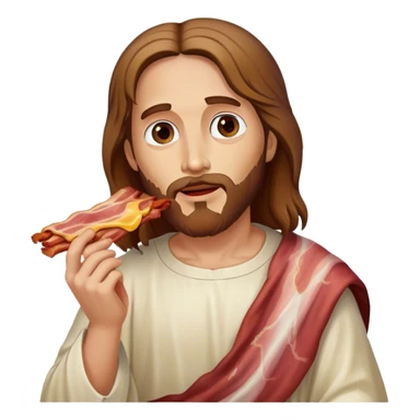 jesus eating bacon sticker