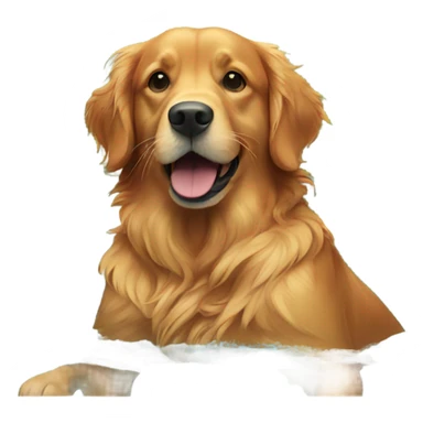 Red golden retriever in swimming pool sticker