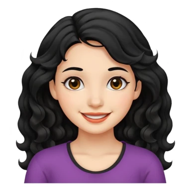 chica con pelo  negro y hasta los ho,bros  ondulada y ojos negros sticker