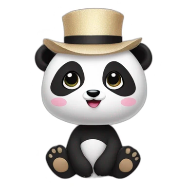 panda chapeau tutu sticker