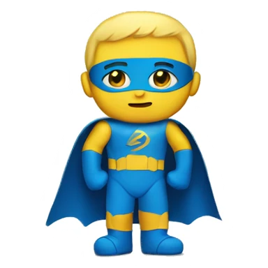 Blue Yellow Superhero sticker