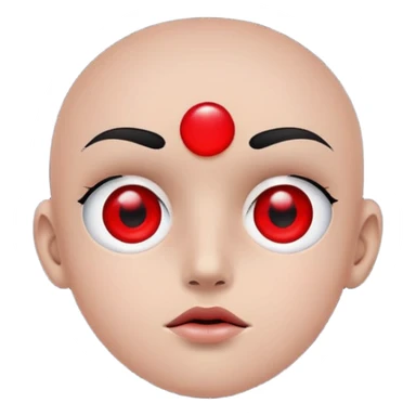 Super idol with a white outline and super idol is pitch black and 2 red dots as eyes that appear and then disappear and the background is pitch black sticker