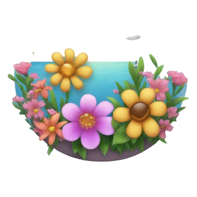 Flowers and sea sticker