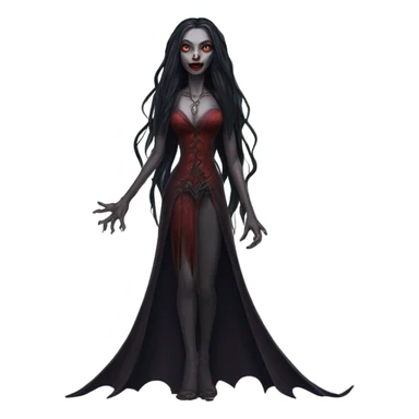 vampire snakewomen with long hair , full body sticker