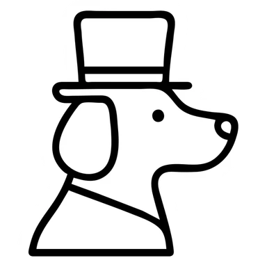 dog with tophat sticker