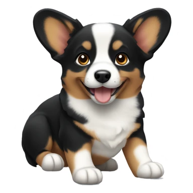 black corgi puppy sticker