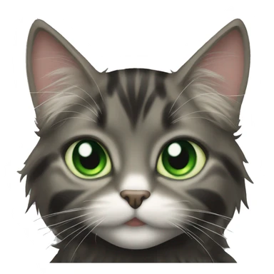 a long haired tabby cat and black cat green eyes sticker