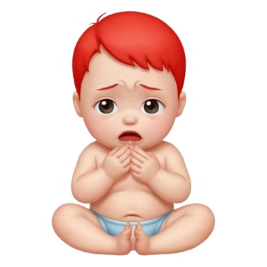 crying baby sittinh sticker