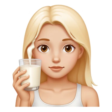 Girl covered in milk  sticker