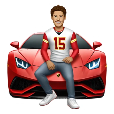 Patrick Mahomes with Lamborghini sticker