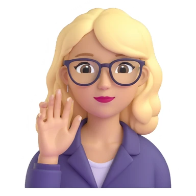 strict and fair senior category math teacher, blonde woman with glasses sticker