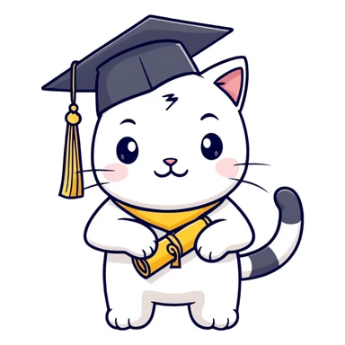 Cat with great grades sticker