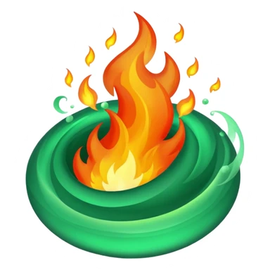 Enchanted emerald big fire rising  sticker