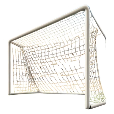 Cinematic Realistic image of a soccer goal net with intricately detailed mesh textures and subtle signs of wear, set against a dynamic, sunlit stadium backdrop that emphasizes its iconic presence in the game sticker