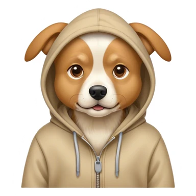Dog with a hoody sticker