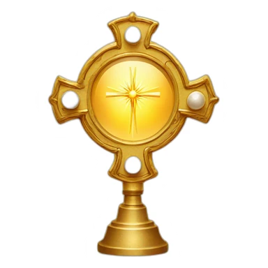 Eucharistic monstrance emoji with Christ’s face sticker