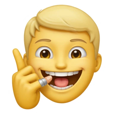 Emoji biting a finger sticker