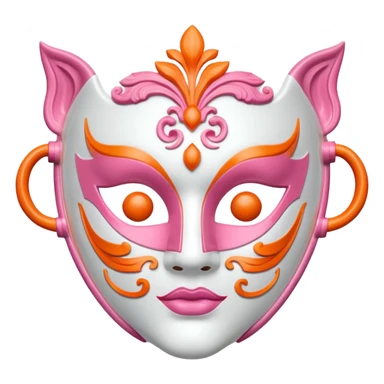Pinkorangewhite mask sticker