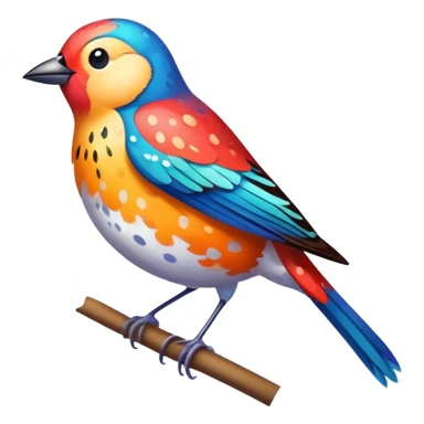 cute colorful songbird sticker