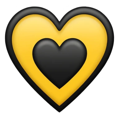 Black with vertical yellow stripe middle dashed inside black heart

 sticker