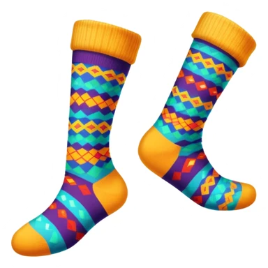 feet wearing colorful socks sticker