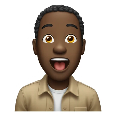 Black man with open mouth sticker