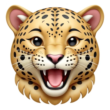 cinematic-realistic-yawning-young jaguar-portrait-emoji,-head-tilted-slightly-with-a-dramatic,-wide-open-yawn,-showcasing-a-lithe,-graceful-build-with-distinctive-rosette-patterns-and-sleepy,-half-closed-eyes,-simplified-yet-irresistibly-adorable, realistic sticker
