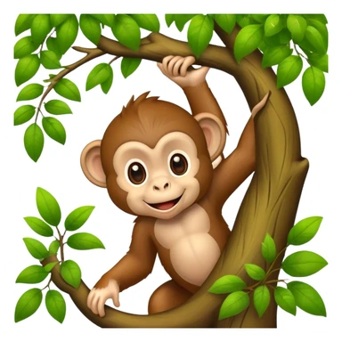 happy monkey on the tree sticker