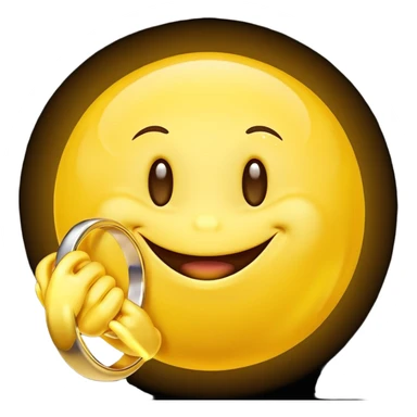 yellow planet with a big smile and a ring sticker