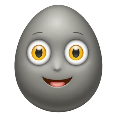 a stone egg, has two eyes, cute sticker