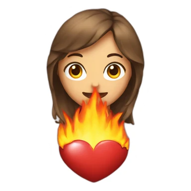 Fireball, woman , heart sticker