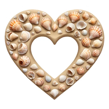 beach themed heart sticker