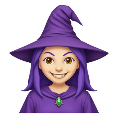 Purple t-shirt with an evil witch on it sticker