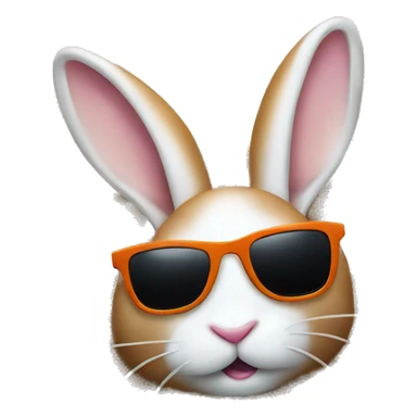 sunglasses rabbit lays on beach sticker