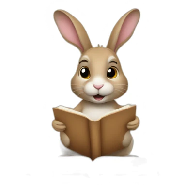 rabbit writing a journal sticker