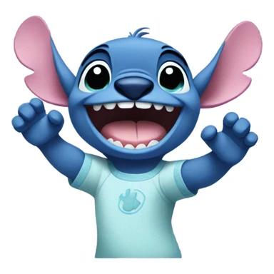 fictional character stitch giving a high five sticker