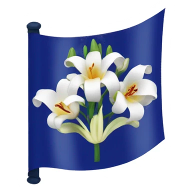 French kingdom flag wirh lily flowers sticker