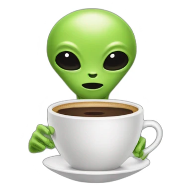 alien-drinking-coffee sticker