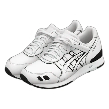 Asics noir et blanc sticker