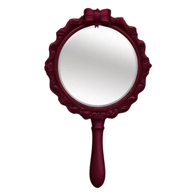 Vintage mivintage mirror with handle and burgundy bow sticker