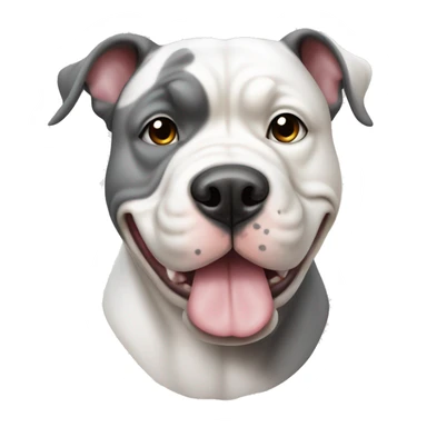 Half Grey and half white American Bull dog sticker