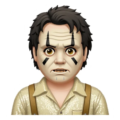 Leatherface with ivory sequin outfit sticker