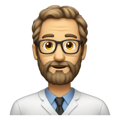 “thinning hair” full Bearded professor thin glasses sticker