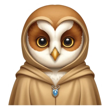 barn owl in beige cloak sticker