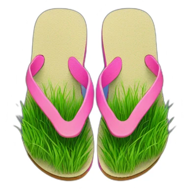 flip flops with grass on the inside top surface of the flip flop sticker